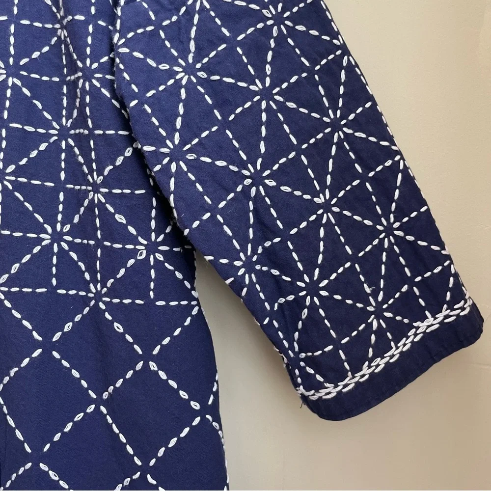 kiriko hand-stitched sashiko cotton haori jacket - Picture 10 of 14